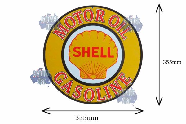 Shell Old Motor Oil 3D 355mmDIa Tin Sign freeshipping - garageartaustralia