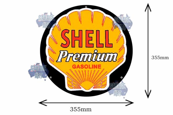 Shell Premium 3D 355mmDIa Tin Sign freeshipping - garageartaustralia