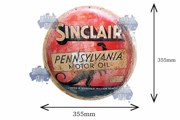 Sinclair Pen Motor Oil 3D 355mmDIa Tin Sign freeshipping - garageartaustralia