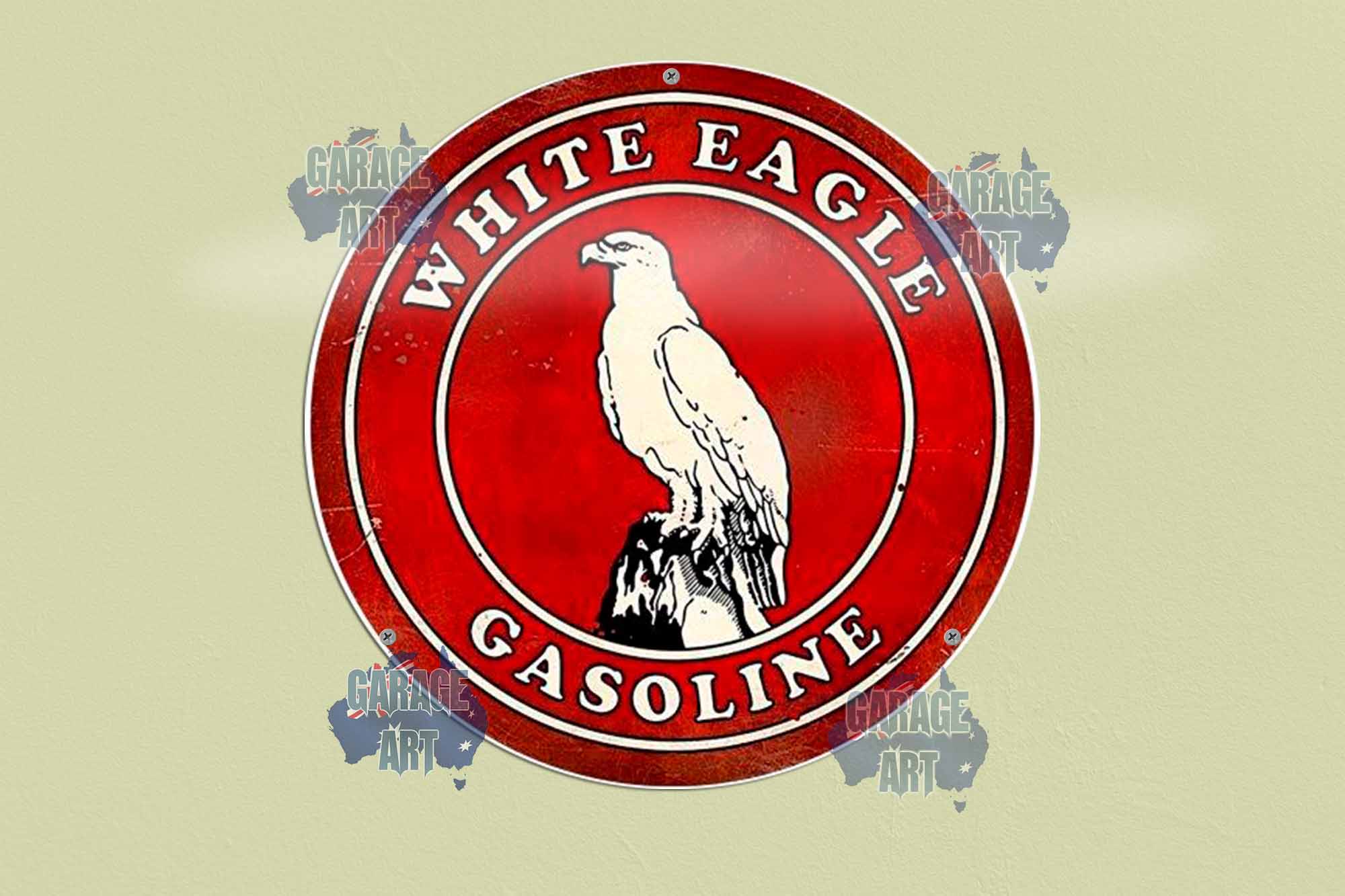 White Eagle 3D 355mmDIa Tin Sign freeshipping - garageartaustralia