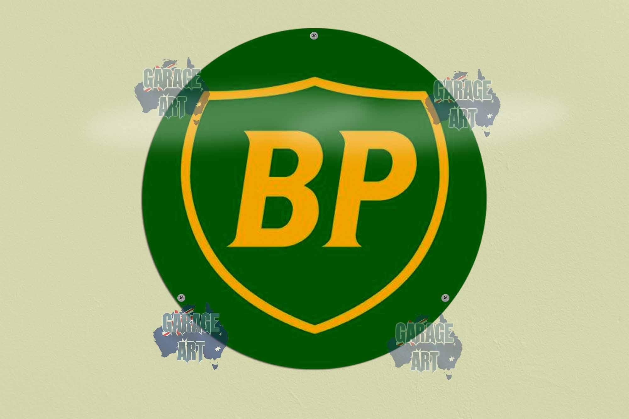 BP Service Station Logo 355mmDia Tin Sign freeshipping - garageartaustralia