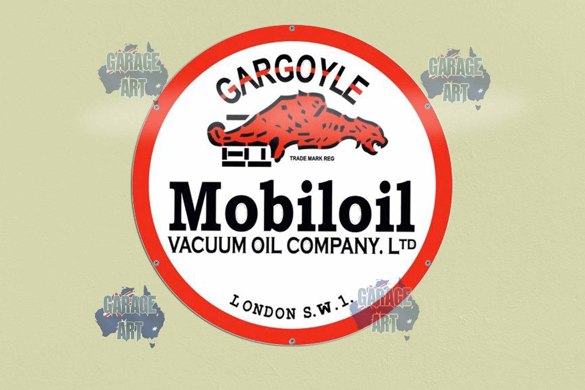 Mobil oil Logo 560Dia Tin Sign freeshipping - garageartaustralia