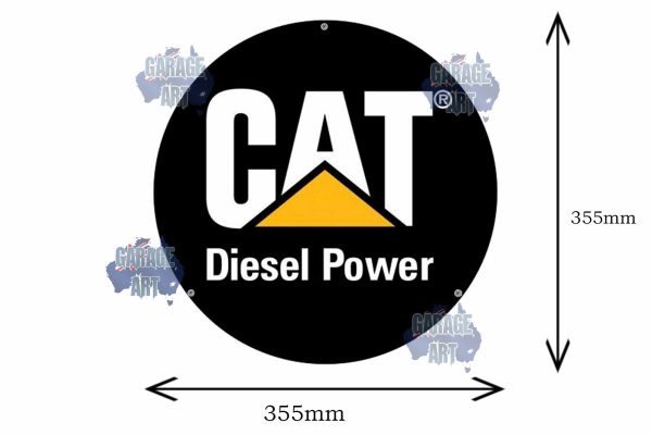 Cat Diesel Power 355mmDIa Tin Sign freeshipping - garageartaustralia