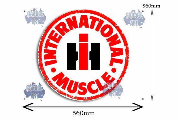 International Trucks Muscle 560Dia Tin Sign freeshipping - garageartaustralia