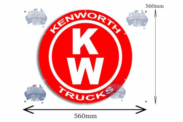 Kenworth Trucks Red 560Dia Tin Sign freeshipping - garageartaustralia