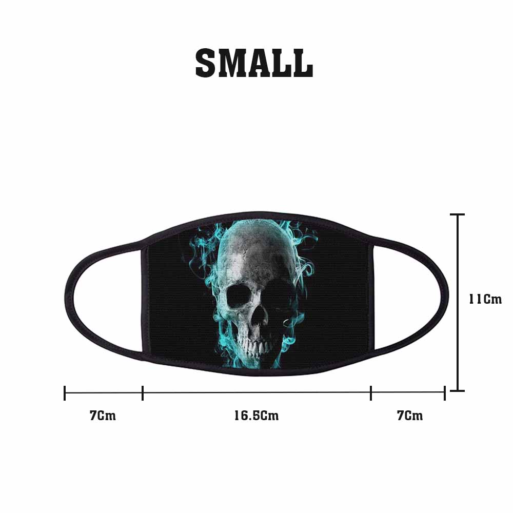 Turquoise Skull Flames Face Mask Small freeshipping - garageartaustralia
