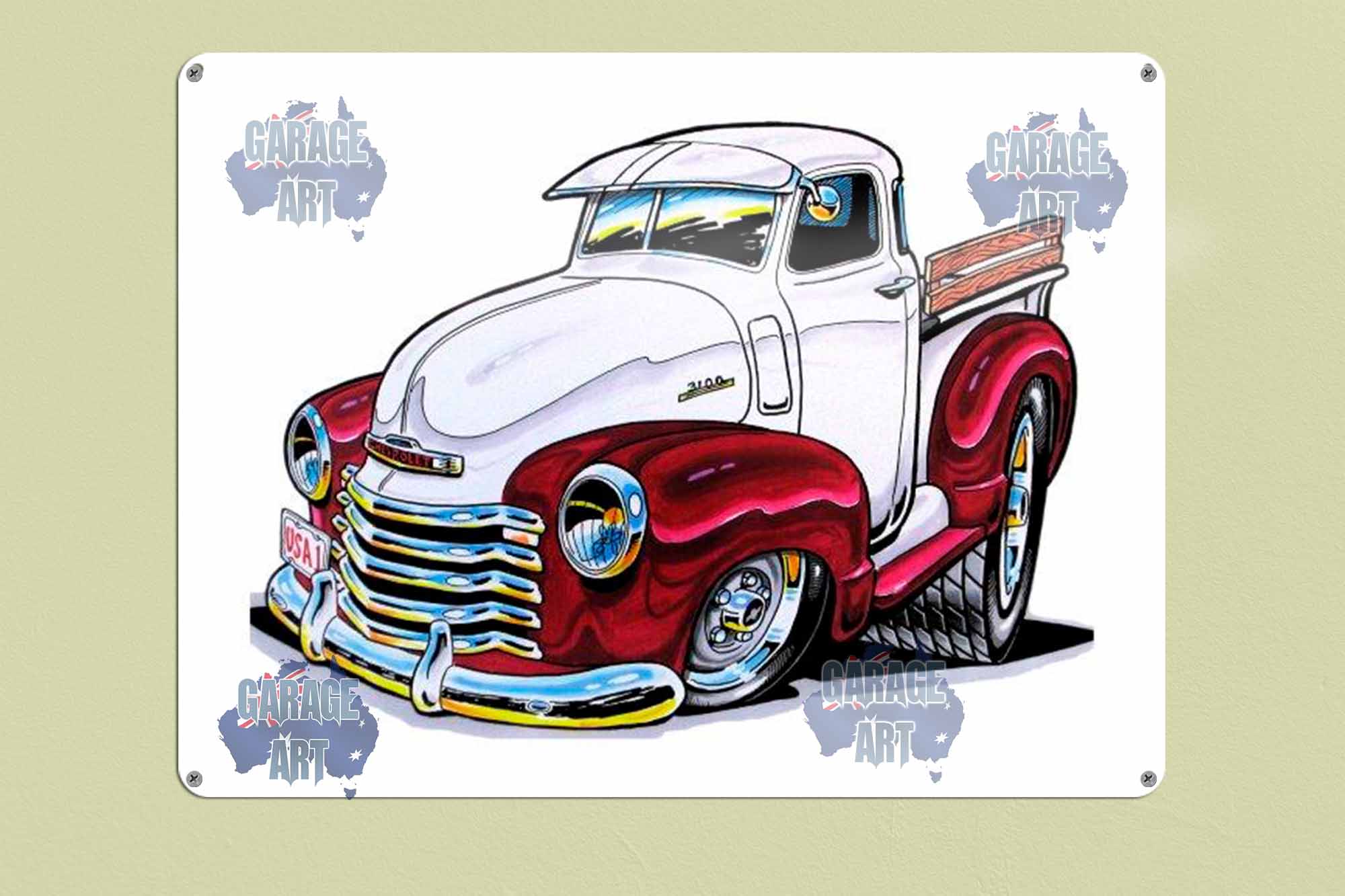 Chev Pickup Tin Sign freeshipping - garageartaustralia