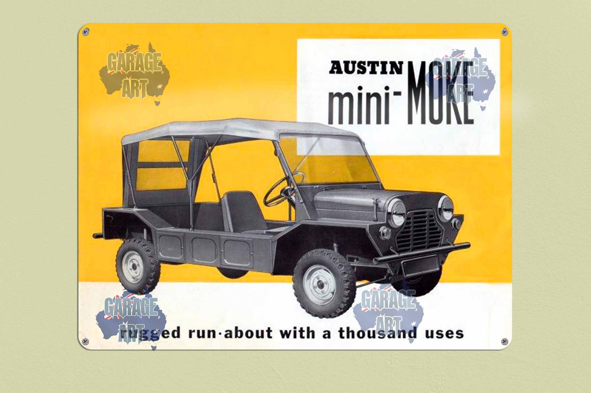Austin Mini Moke Tin Sign freeshipping - garageartaustralia