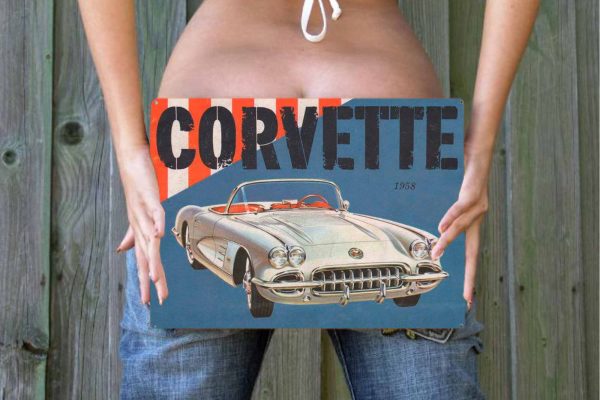 1958 Chevrolet Corvette Tin Sign freeshipping - garageartaustralia