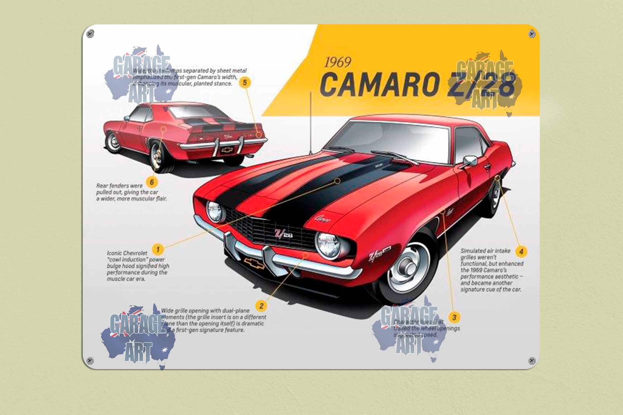1969 Chevrolet Camaro Z_28 Tin Sign freeshipping - garageartaustralia