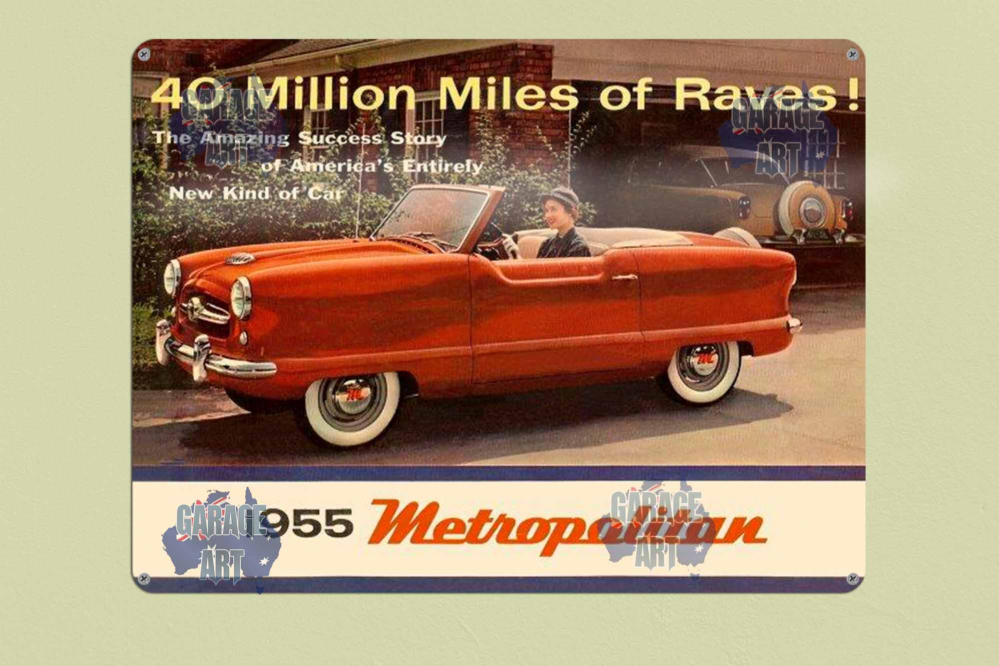 1955 Metropolitan Tin Sign freeshipping - garageartaustralia