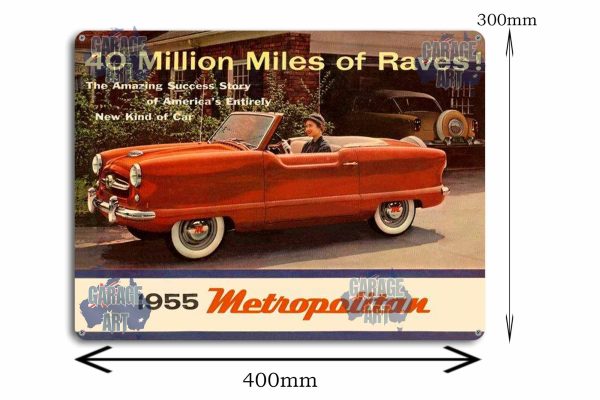 1955 Metropolitan Tin Sign freeshipping - garageartaustralia