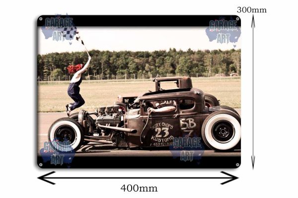 Rat Rod Drag Tin Sign freeshipping - garageartaustralia