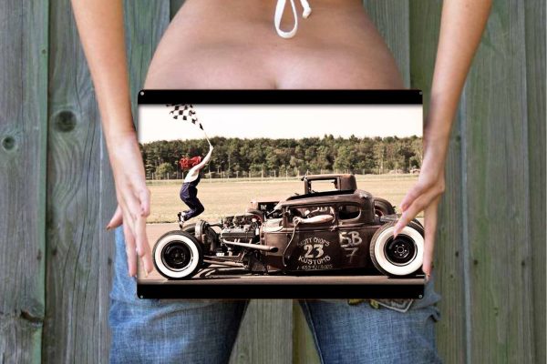 Rat Rod Drag Tin Sign freeshipping - garageartaustralia