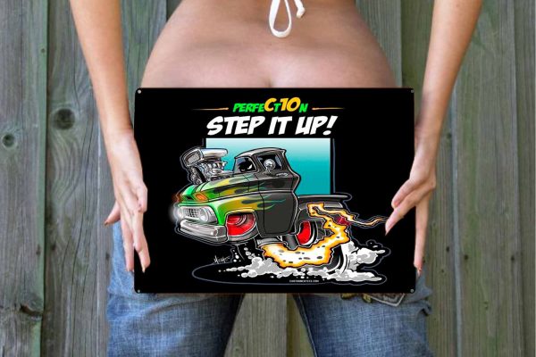 Step It Up Tin Sign freeshipping - garageartaustralia