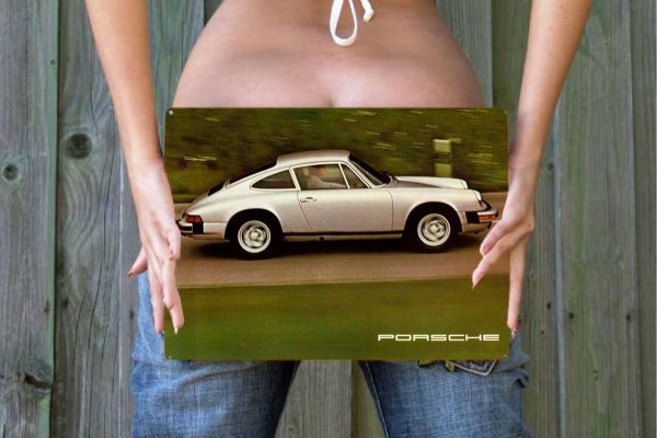 Porsche Silver Tin Sign freeshipping - garageartaustralia