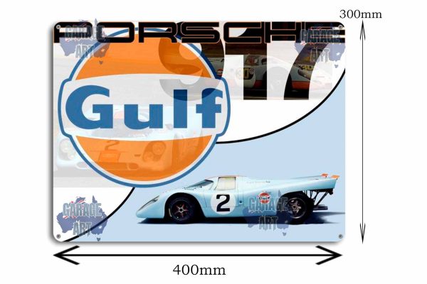 Porsche and Gulf Tin Sign freeshipping - garageartaustralia