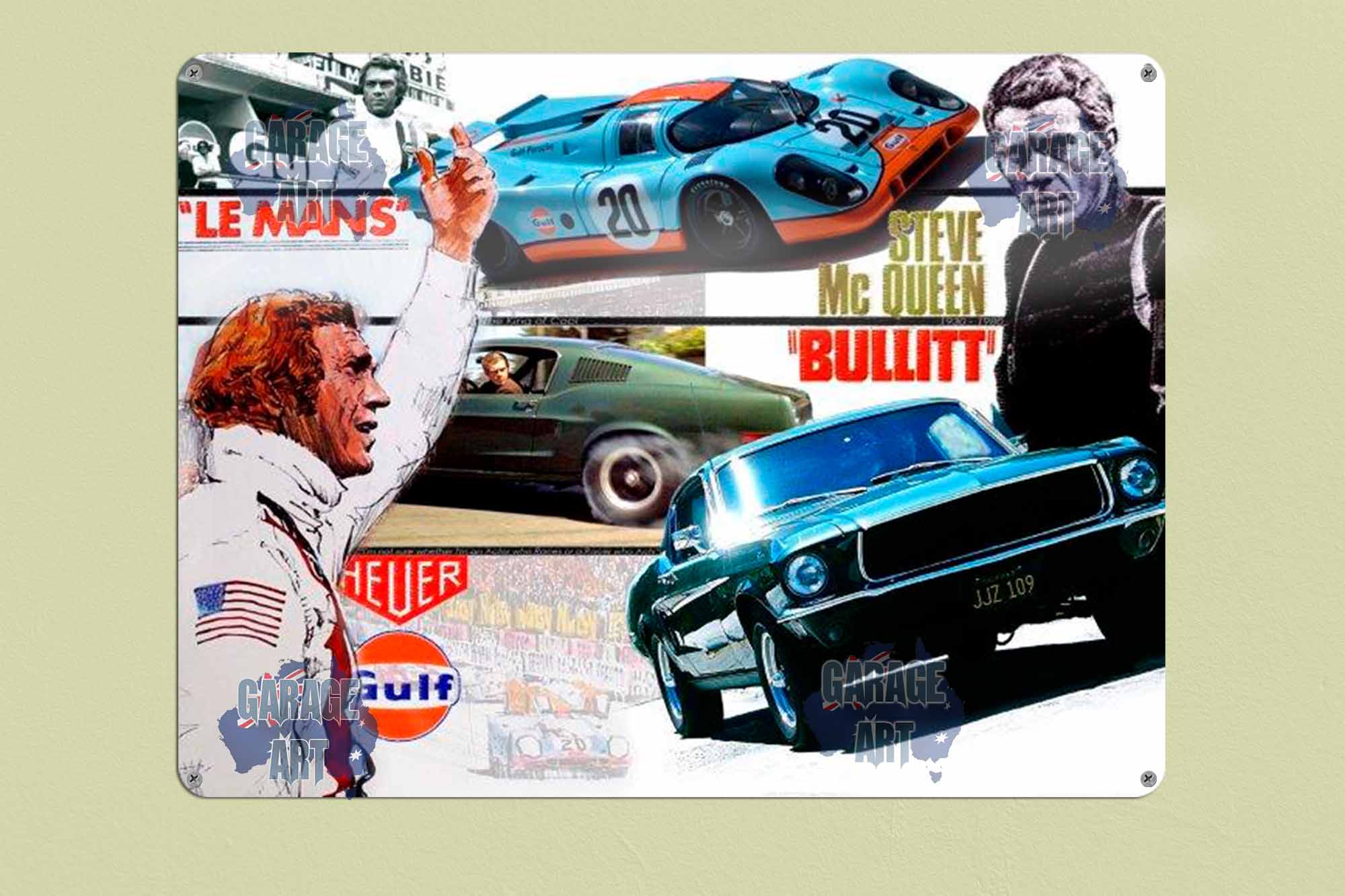 Bullit Steve McQueen Tin Sign freeshipping - garageartaustralia