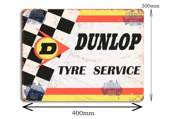 Dunlop Tyre Service Tin Sign freeshipping - garageartaustralia