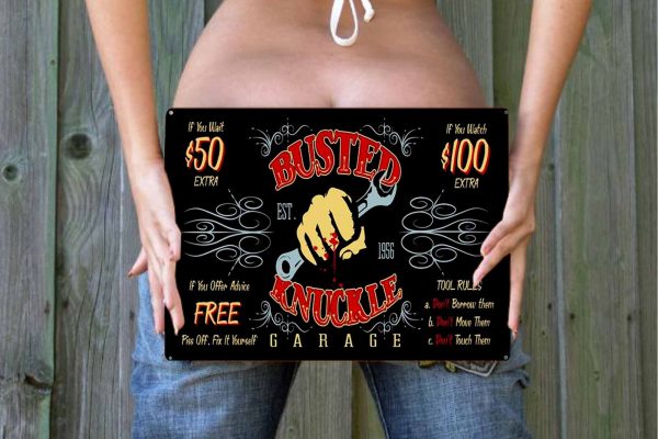 Busted Knuckle Garage Tin Sign freeshipping - garageartaustralia