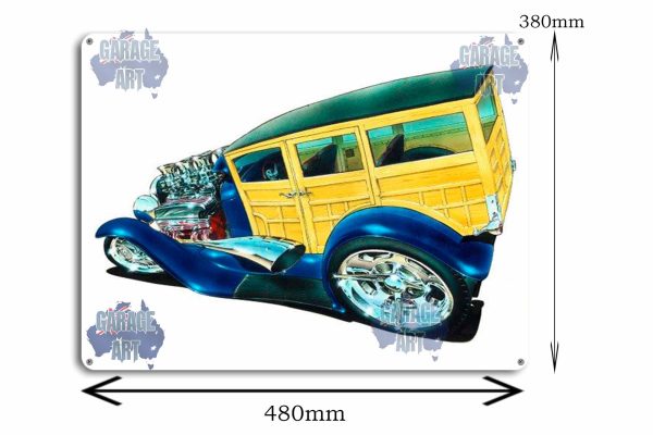 Woody Rod 480mmx380mm Tin Sign freeshipping - garageartaustralia