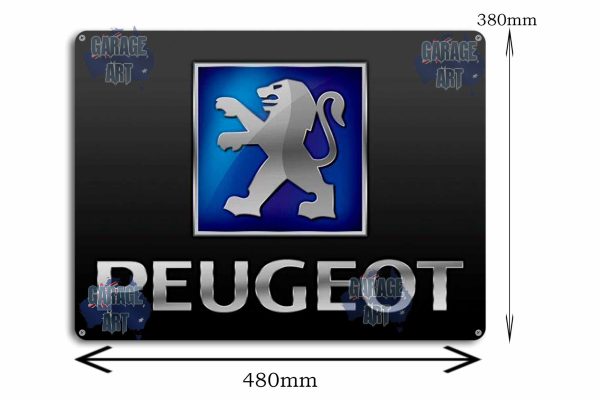 Peugeot Logo 480mmx380mm Tin Sign freeshipping - garageartaustralia