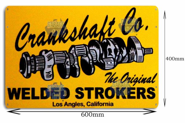 Welded Cranks 600x400 Tin Sign freeshipping - garageartaustralia