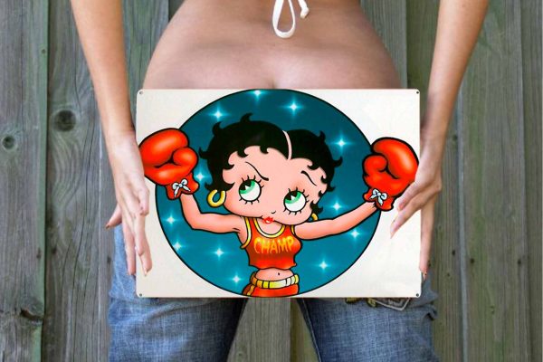 Betty Boop Boxing Tin Sign freeshipping - garageartaustralia