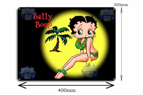 Betty Boop In The Tropics Tin Sign freeshipping - garageartaustralia