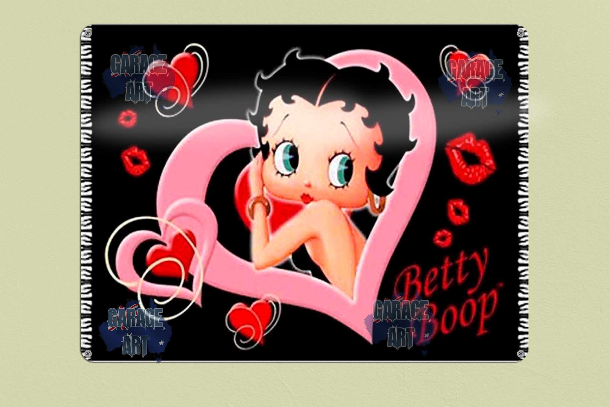 Betty Boop Rug Tin Sign freeshipping - garageartaustralia