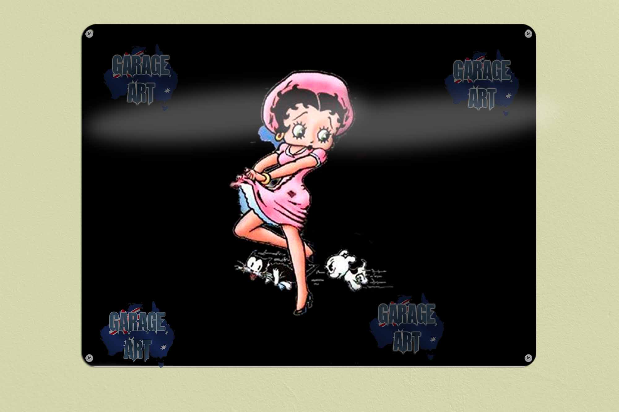 Betty Boop Running Tin Sign freeshipping - garageartaustralia