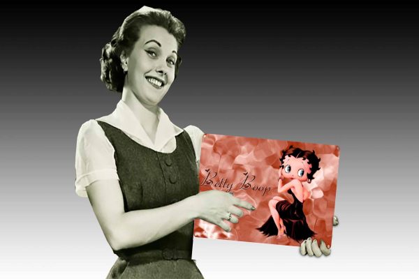 Betty Boop Cute Brown Background Tin Sign freeshipping - garageartaustralia