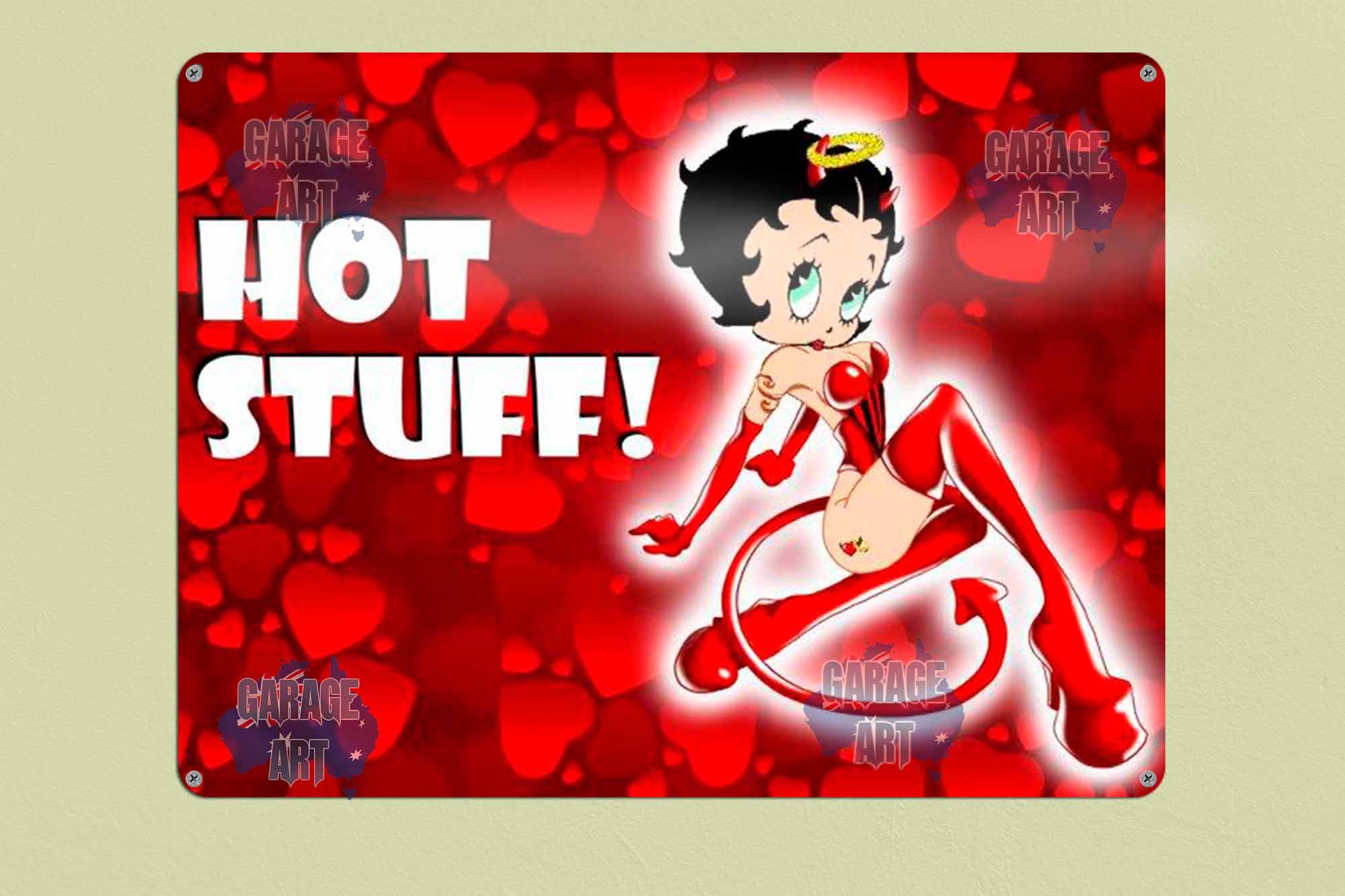 Betty Boop HOTSTUFF Tin Sign freeshipping - garageartaustralia