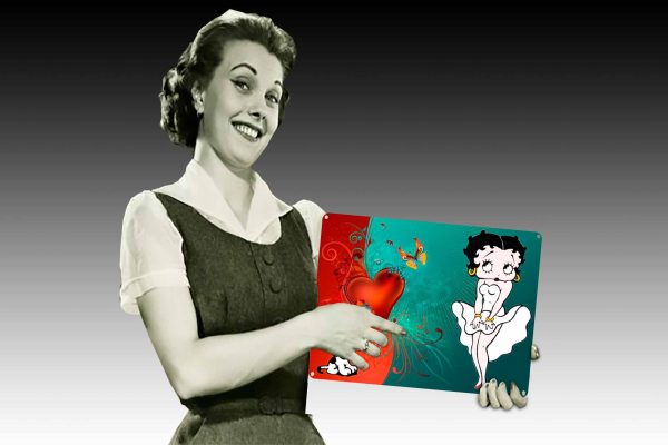 Betty Boop With Dog Tin Sign freeshipping - garageartaustralia