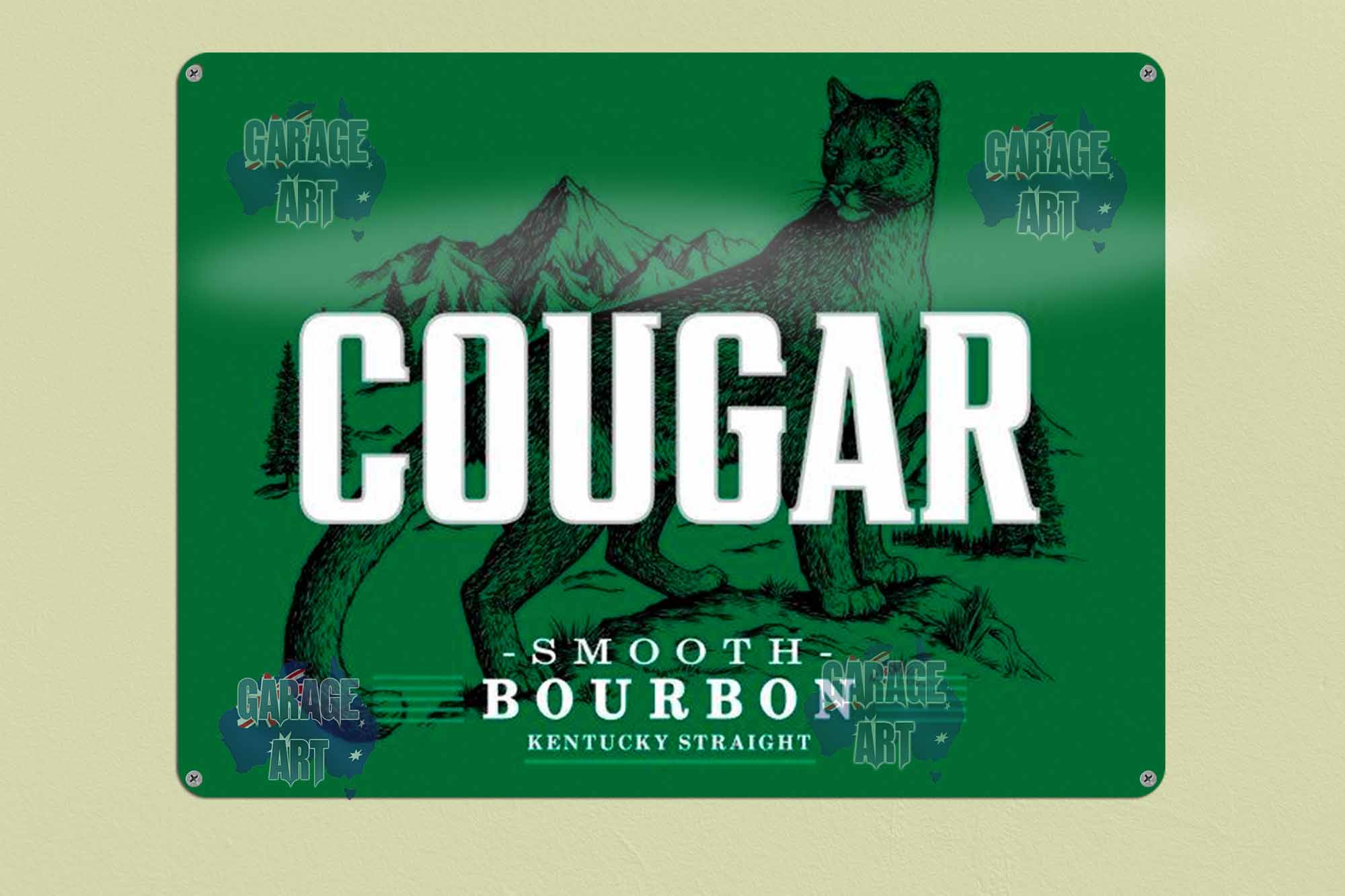 Couger Burbon  Tin Sign freeshipping - garageartaustralia