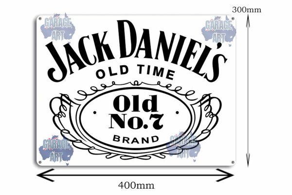 JD No7 Old Time White  Tin Sign freeshipping - garageartaustralia