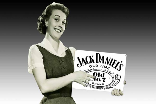 JD No7 Old Time White  Tin Sign freeshipping - garageartaustralia