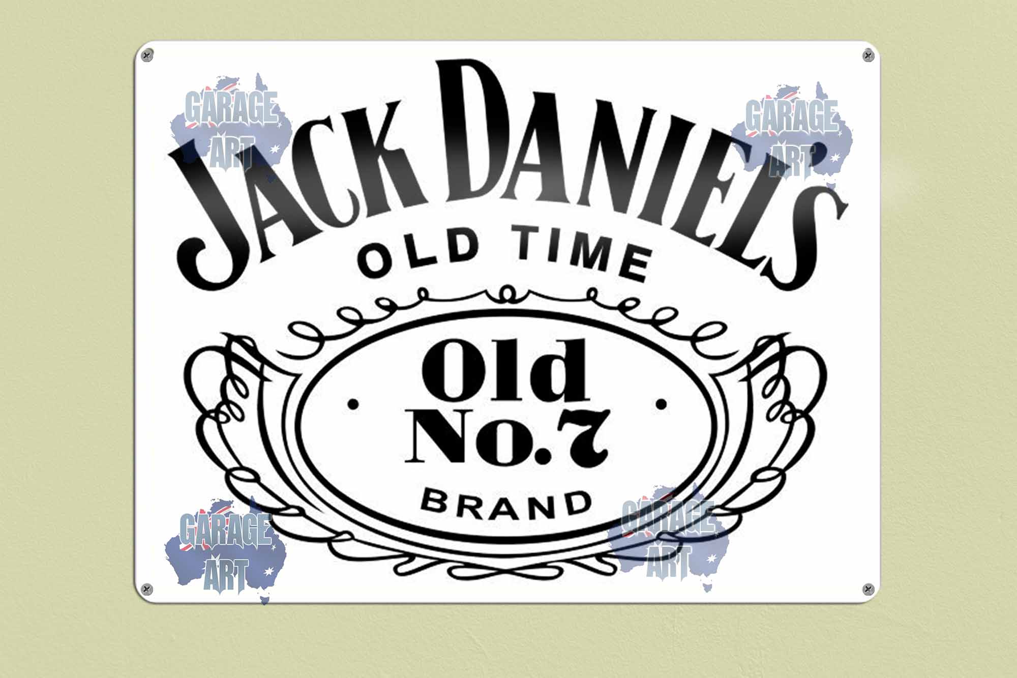 JD No7 Old Time White  Tin Sign freeshipping - garageartaustralia