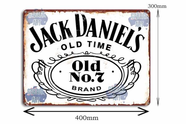 JD No7 Old Time White Rust  Tin Sign freeshipping - garageartaustralia