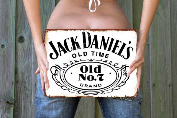 JD No7 Old Time White Rust  Tin Sign freeshipping - garageartaustralia