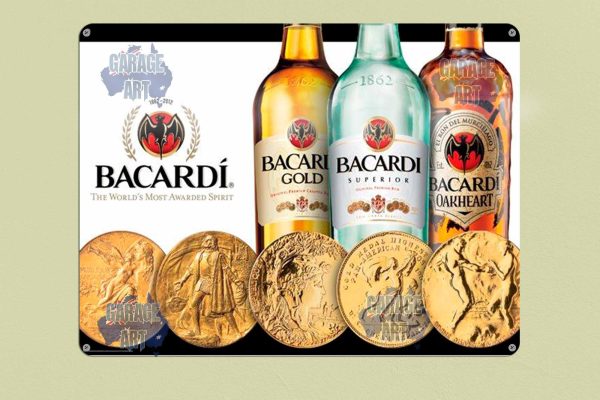 Bacardi Most Awarded Spirit Tin Sign freeshipping - garageartaustralia