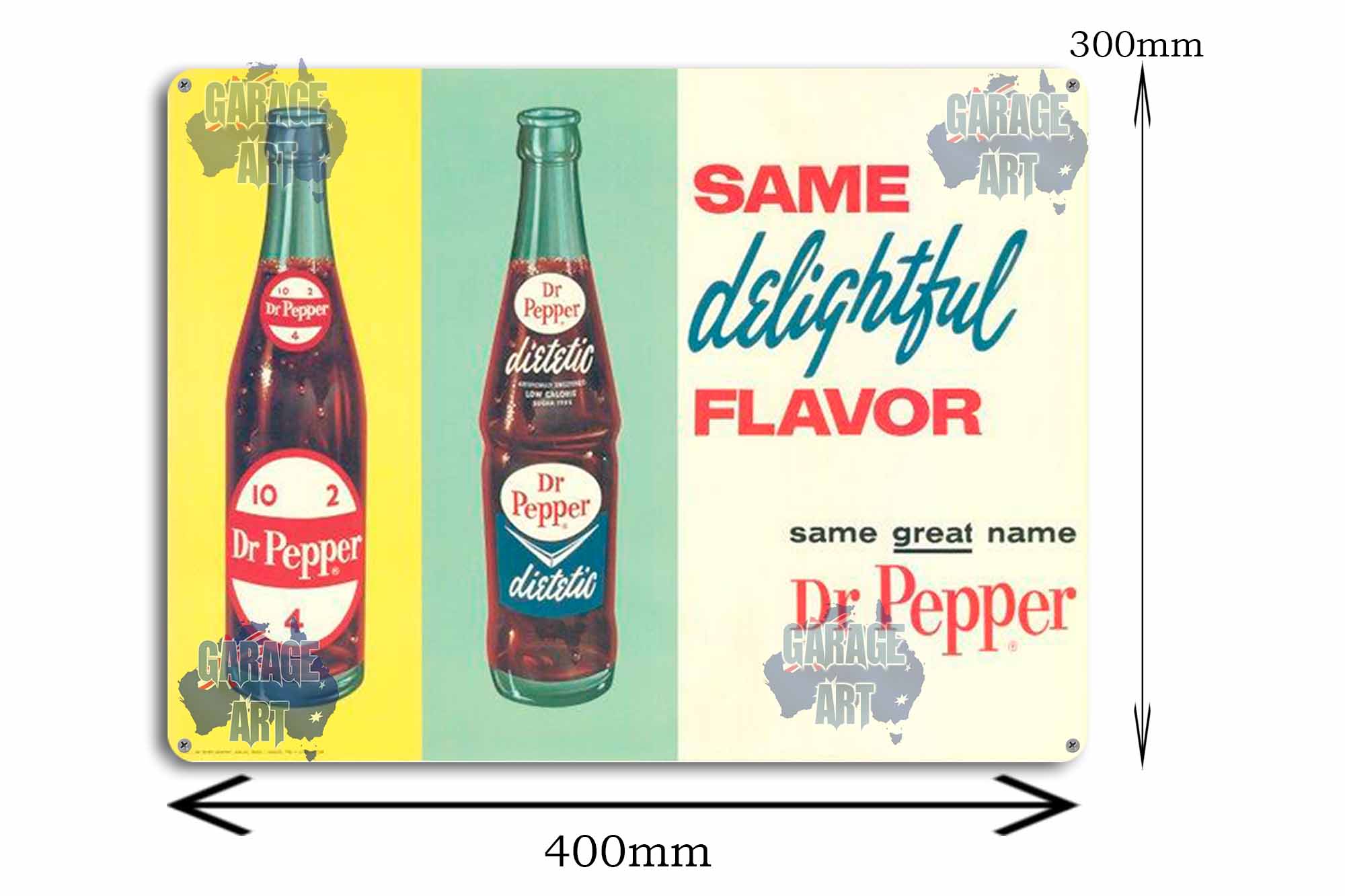 Dr Pepper Delightful Flavor Tin Sign freeshipping - garageartaustralia