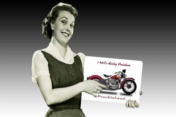 1940's Harley Knucklehead Tin Sign freeshipping - garageartaustralia