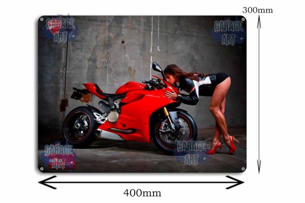 Ducatti Pin Up  Tin Sign freeshipping - garageartaustralia