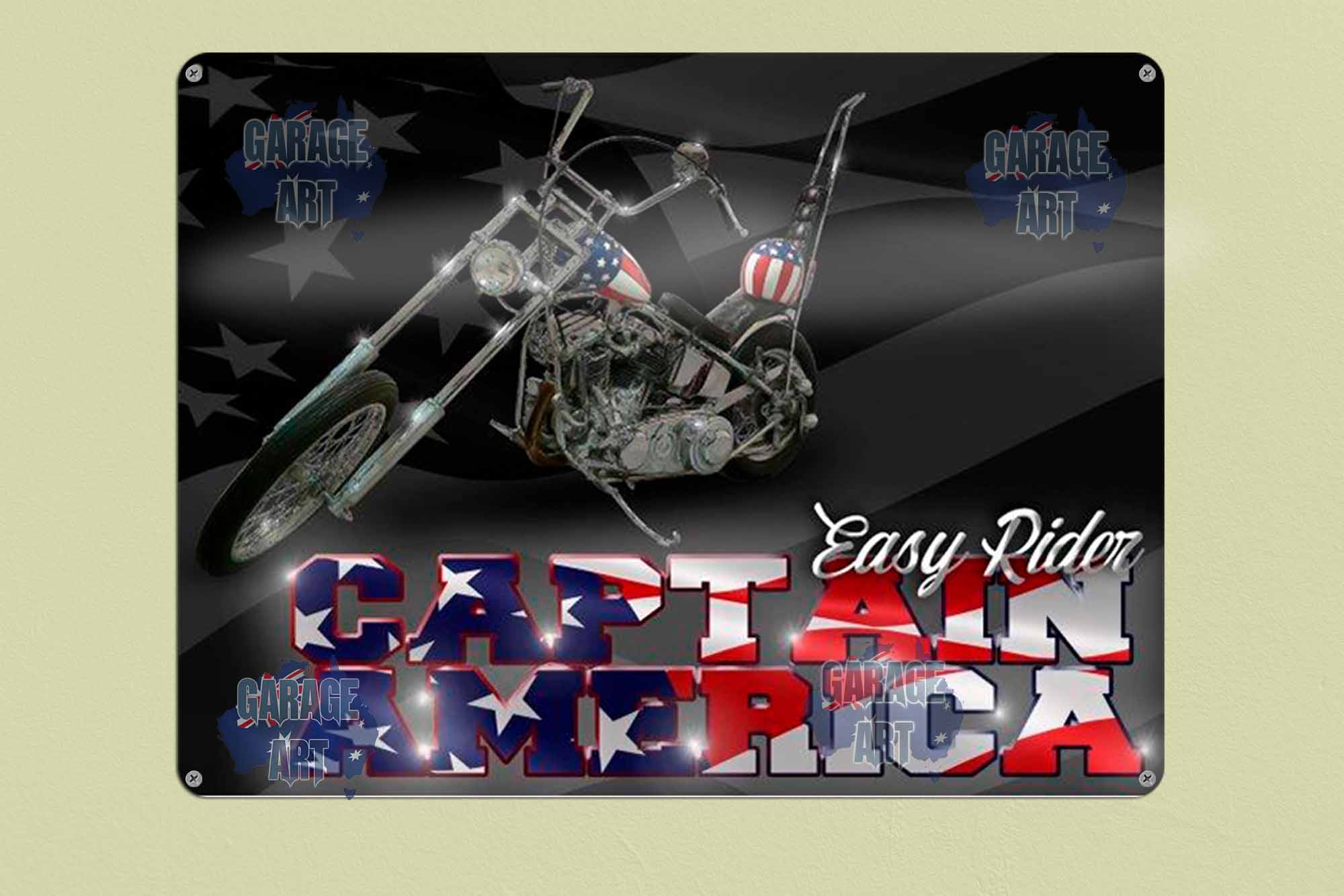 Easy Rider Captain America Tin Sign freeshipping - garageartaustralia