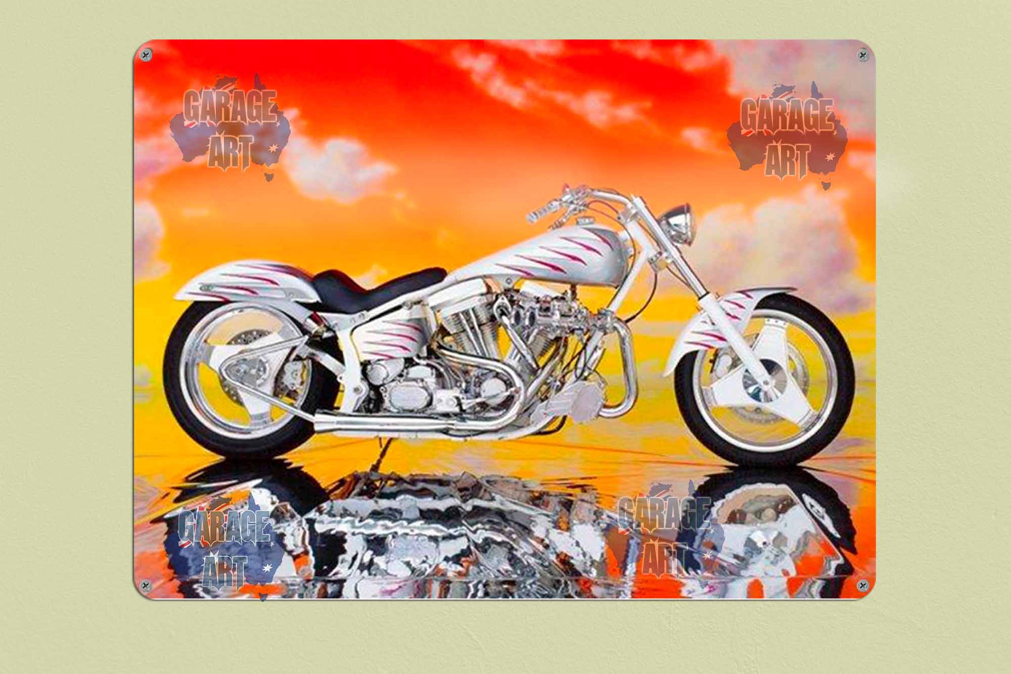 Harley Chopper Tin Sign freeshipping - garageartaustralia