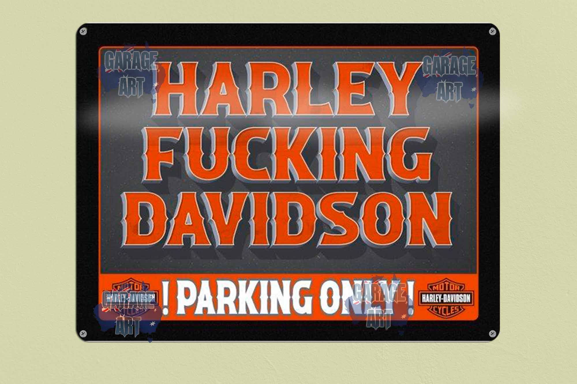Harley Parking Tin Sign freeshipping - garageartaustralia