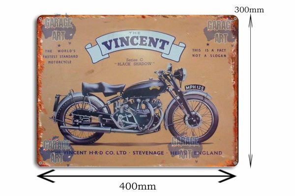 The Vincent Black Shadow Motorbike Tin Sign freeshipping - garageartaustralia