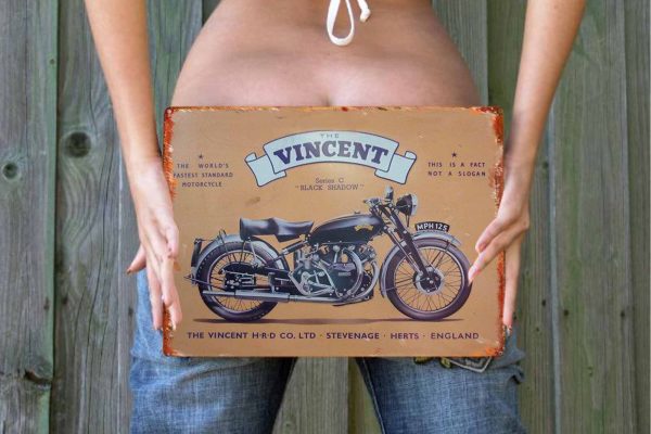The Vincent Black Shadow Motorbike Tin Sign freeshipping - garageartaustralia