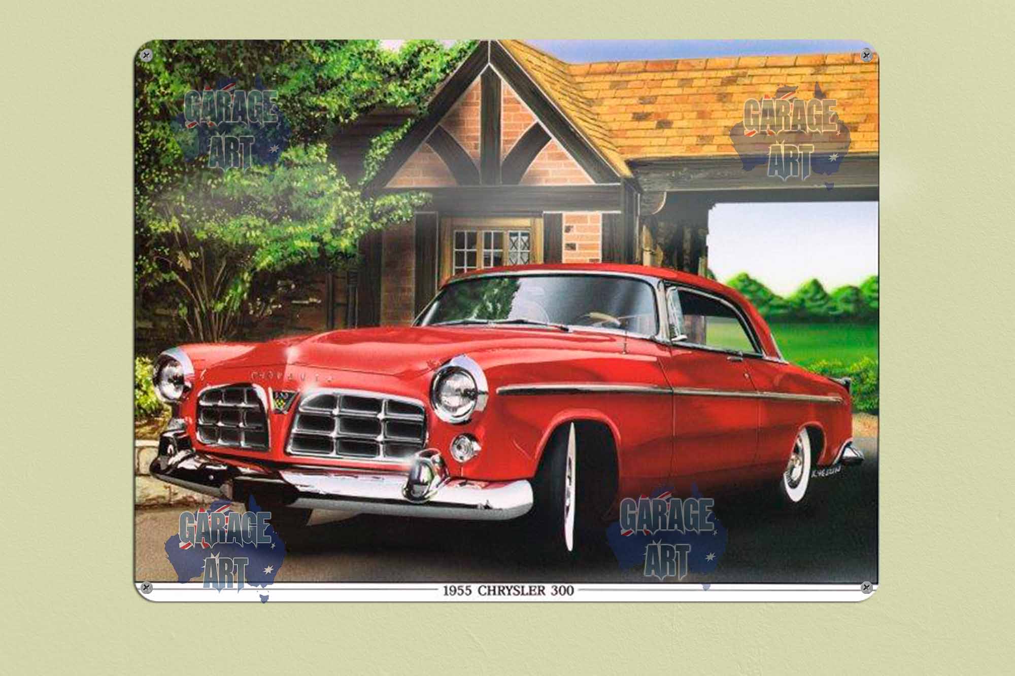 1955 Chrysler 300 Tin Sign freeshipping - garageartaustralia